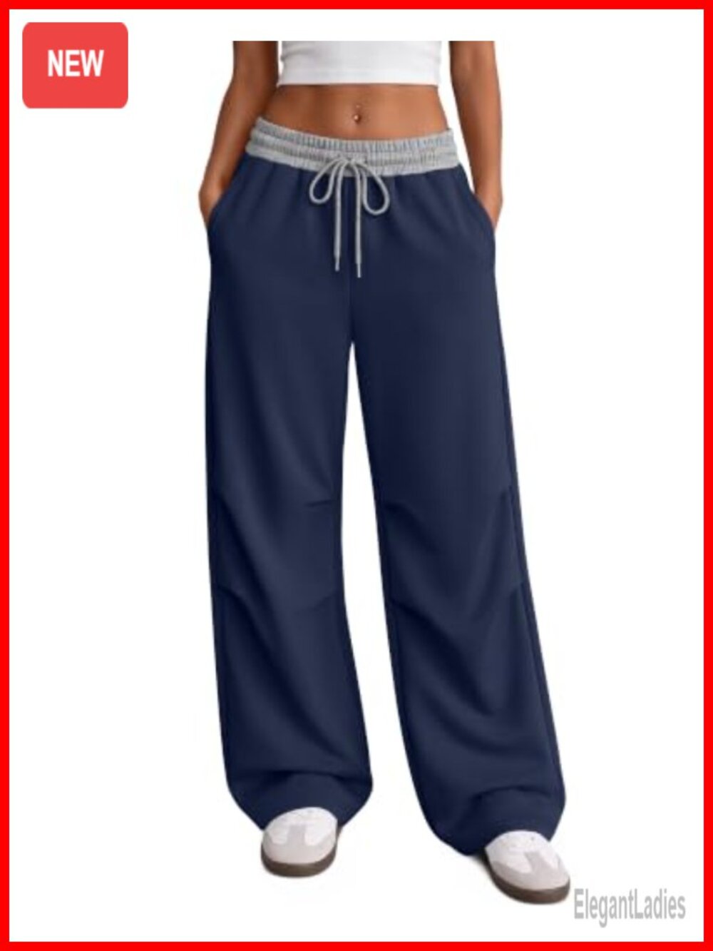Women's Baggy Y2K Track Pants Low Rise Wide Leg Drawstring Sweatpants